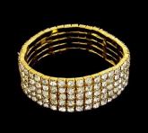 Pulseira de Strass 5 voltas - Dourado - Ref 101